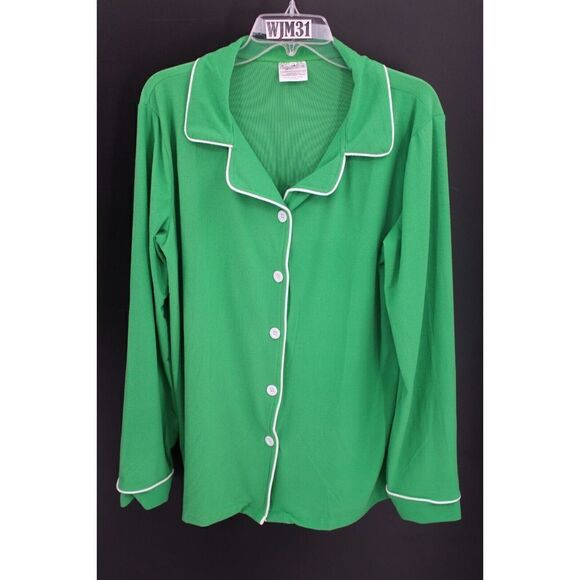 SUGAR BEE PAJAMA SET GREEN WHITE WOMEN'S 3XL FITS SMALL SEE MEASUREMENTS - Picture 8 of 13